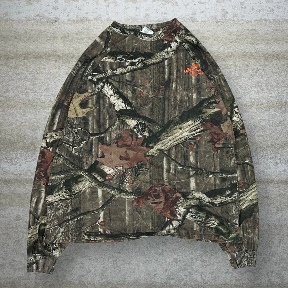 Vintage 90s Mossy Oak Shirt Mens XL Hunting Camo Cotton Long Sleeve Woodland
